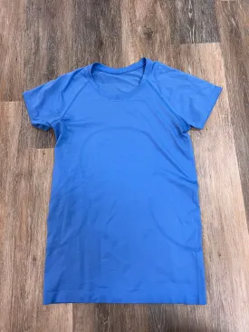 Athletic Top Short Sleeve By Lululemon In Blue, Size: 8