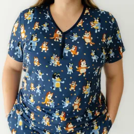 Bluey Dance Mode Women's Short Sleeve Pajama Top