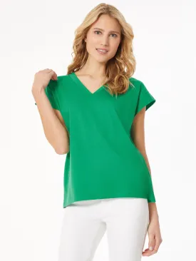 Cap Sleeve V-Neck Top