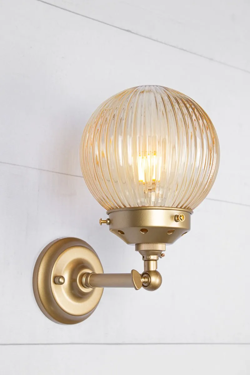 Dakota Reeded Glass Swivel Arm Wall Light