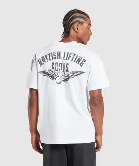 Gymshark British Lifting Goods Graphic T-Shirt - White