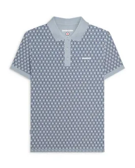 Lambretta Men's SS1229 Geo Roundel Polo Shirt Dusky Blue