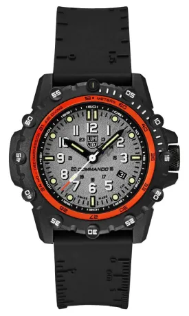 Luminox Commando Frogman CARBONOX Gray Dial Black Rubber Strap Date Divers Quartz Mens Watch XS.3301