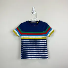 Mini Boden Breton T-Shirt Starboard Blue Rainbow 4-5