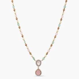 Radiant reverie Beaded Silver Moissanite Necklace