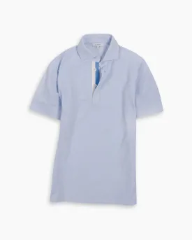 Sky Blue Twin-Trim Short Sleeve Polo