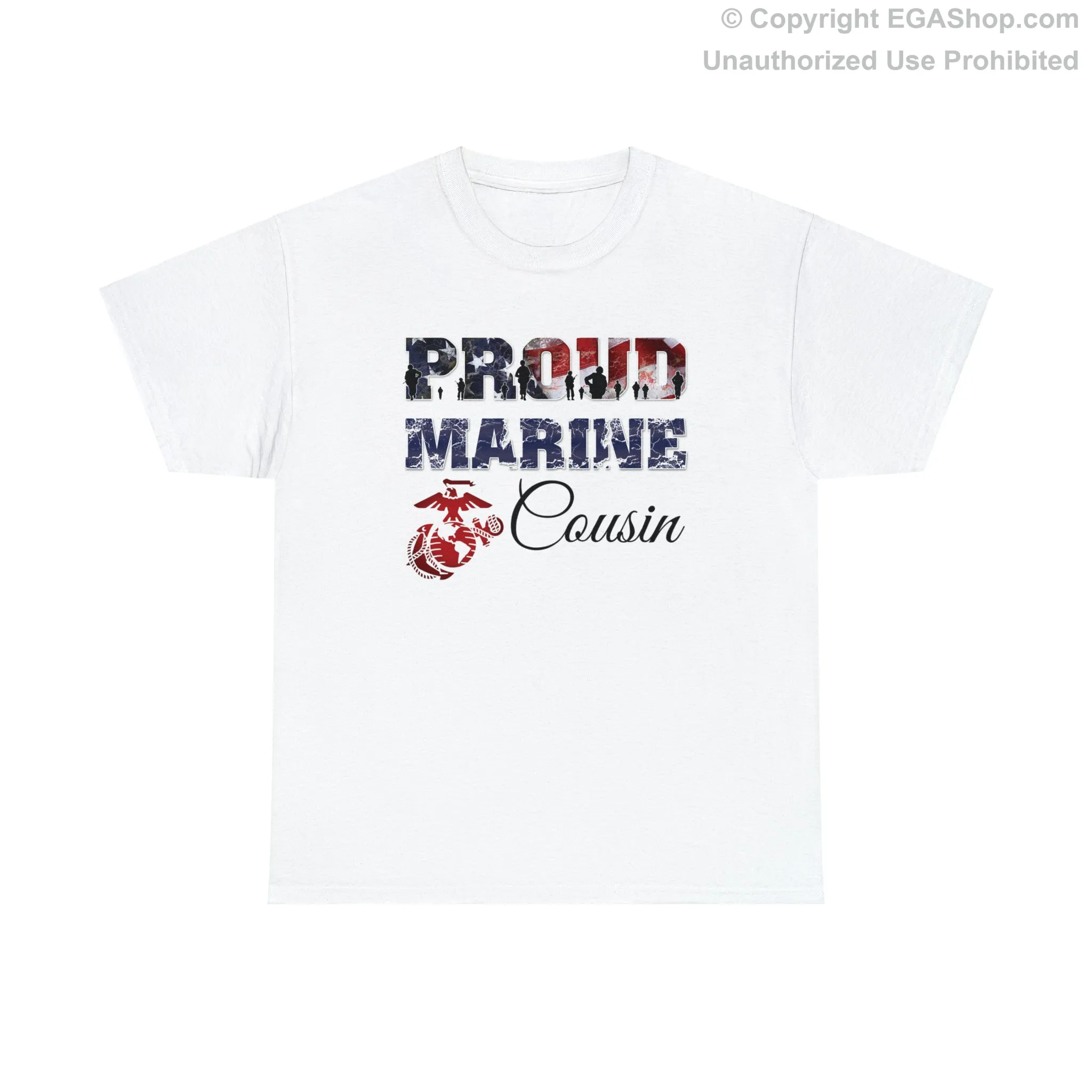 T-Shirt Proud Marine Cousin (Your Choice of Colors)