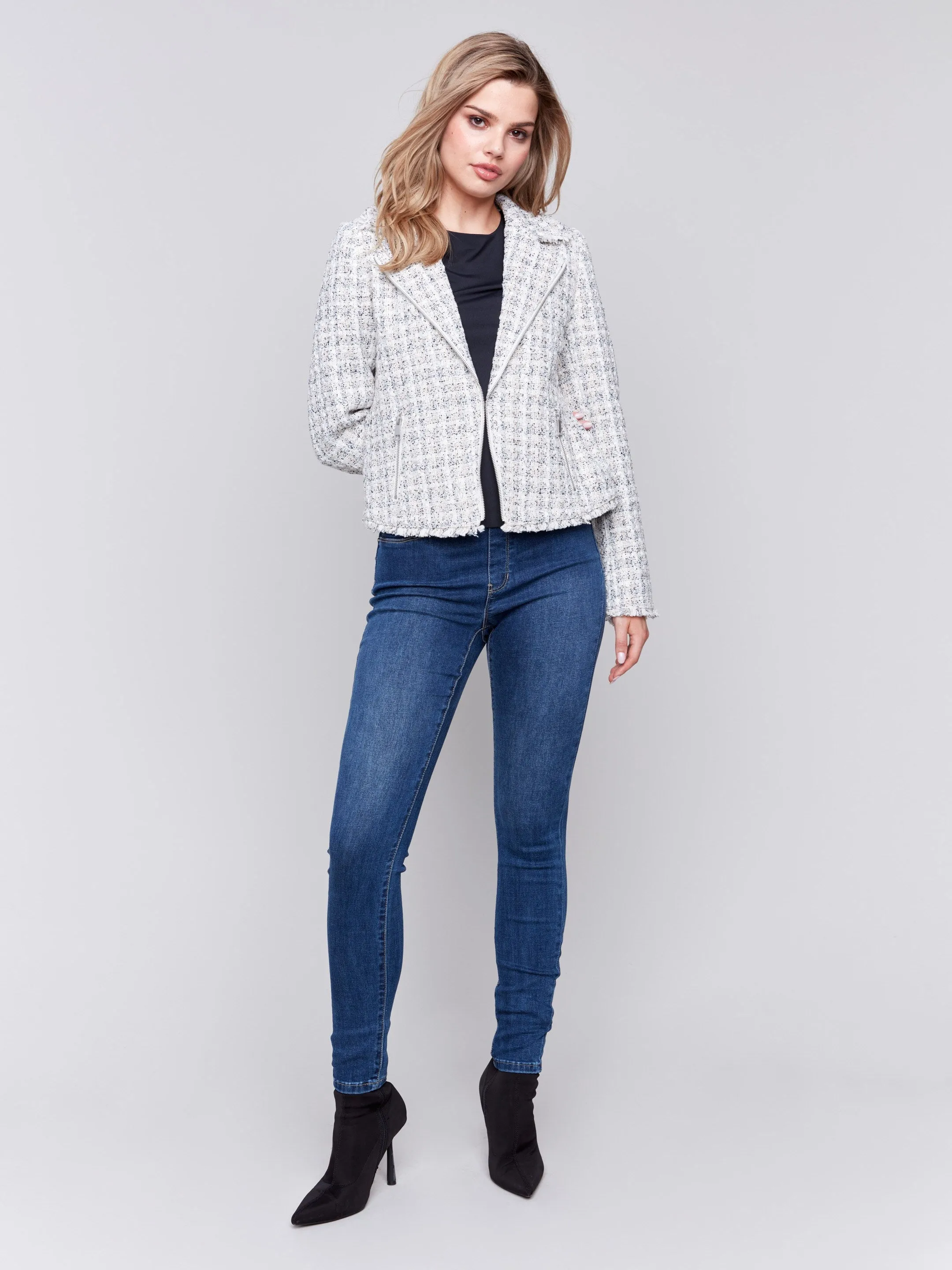 Tweed Perfecto Jacket - White