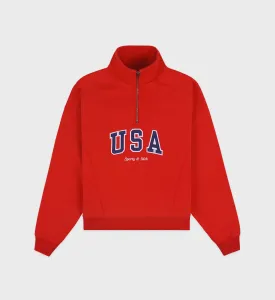 USA Quarter Zip - Sports Red/Navy/White